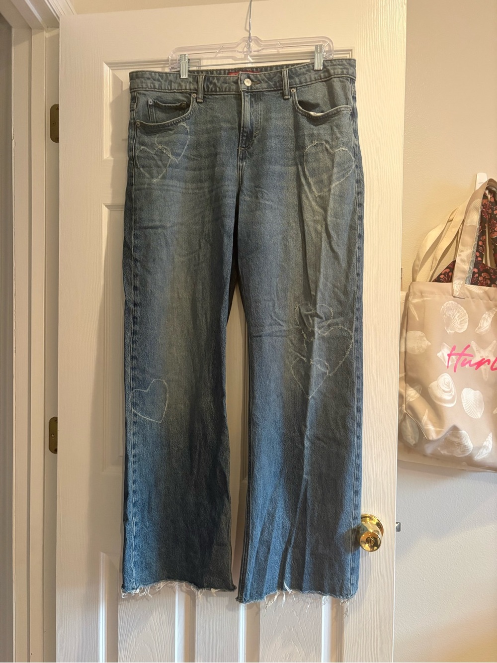 Lucky Brand Baggy Wide Leg Jeans with Heart Detail